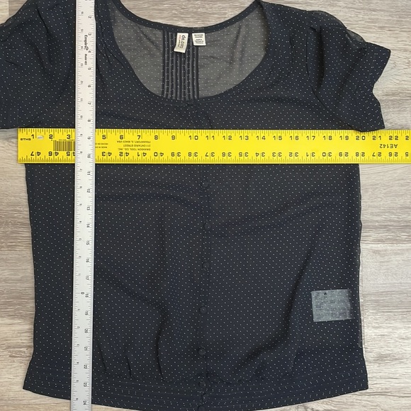 de. corp by Esprit Urban Casual Black with White Polka Dot Short Sleeve Top M - Picture 11 of 13